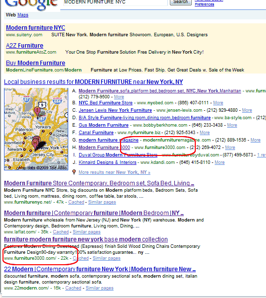 sofa NY on Google